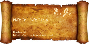 Mór Júlia névjegykártya